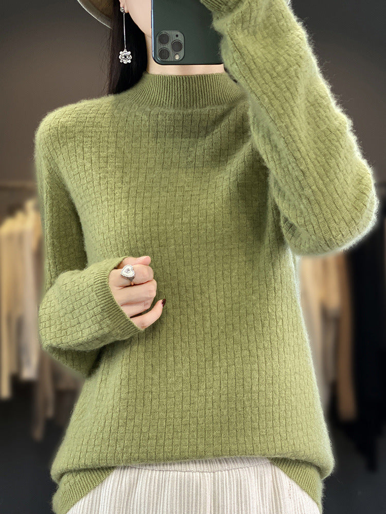 Damen Weicher Boxy-Mockneckpullover im Mohair-Look mit feiner Kastenrippenstruktur Shop Nory