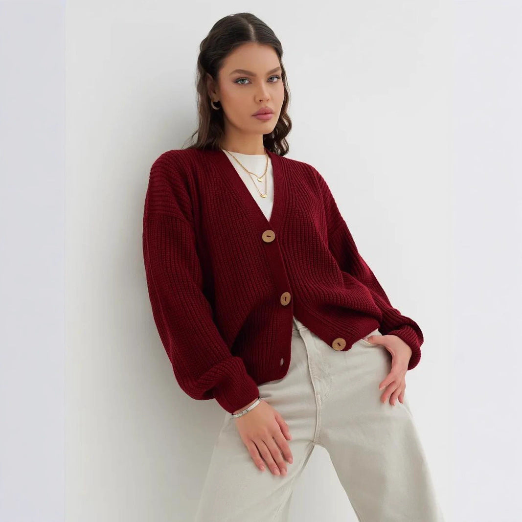 Damen lässiger Strickcardigan