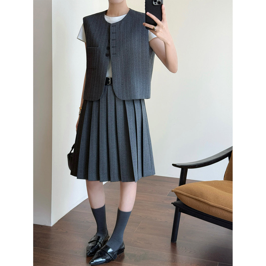 Damen Elegante Blazer-Weste mit gestreiftem Design Shop Nory