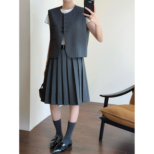 Damen Elegante Blazer-Weste mit gestreiftem Design Shop Nory