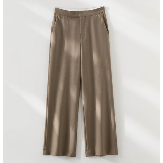 Damen Weite High‑Waist-Hose in Satin‑Optik mit Bügelfalte und seitlichen Eingrifftaschen Shop Nory