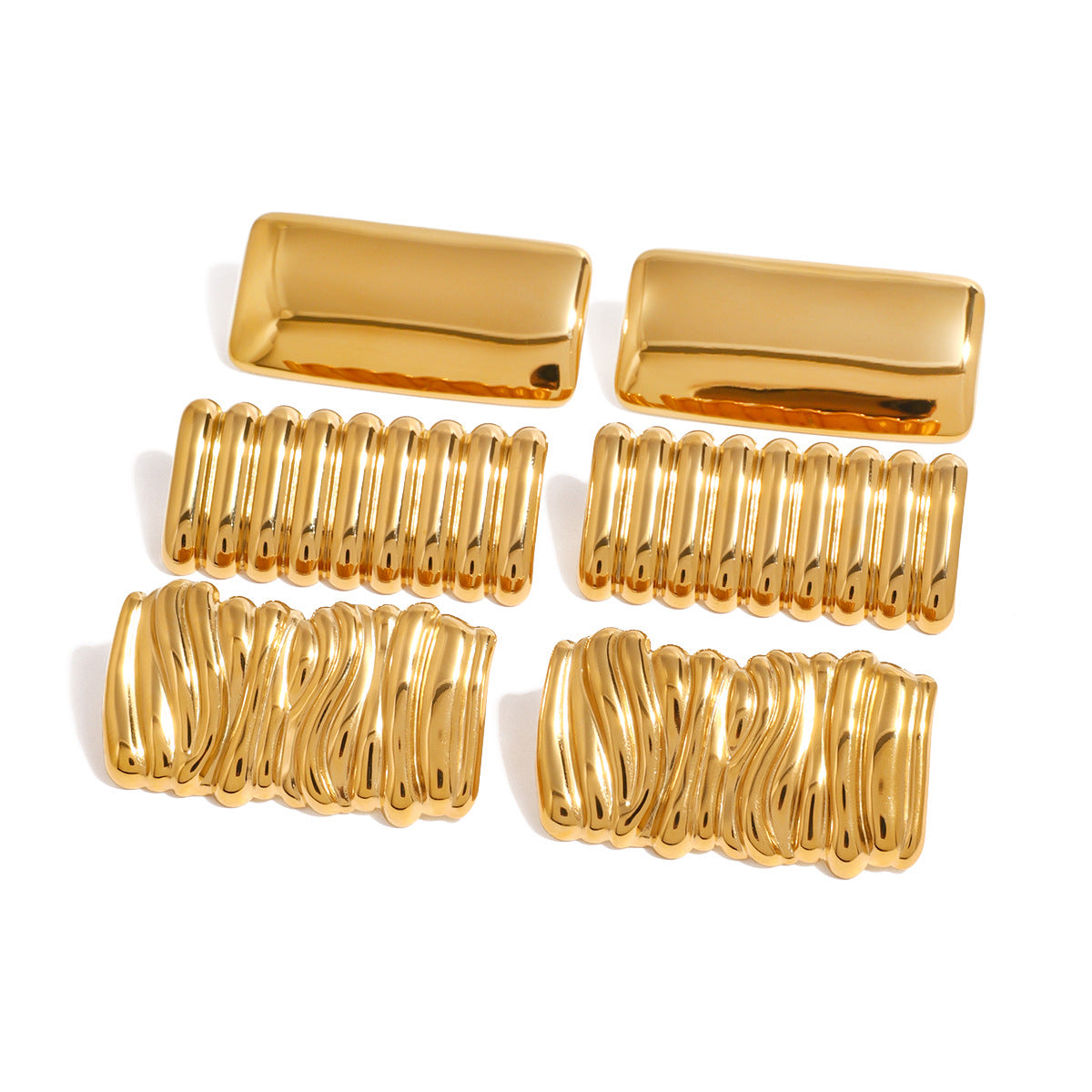 Damen Hypoallergener Edelstahlring mit modernem Wellenmuster Shop Nory