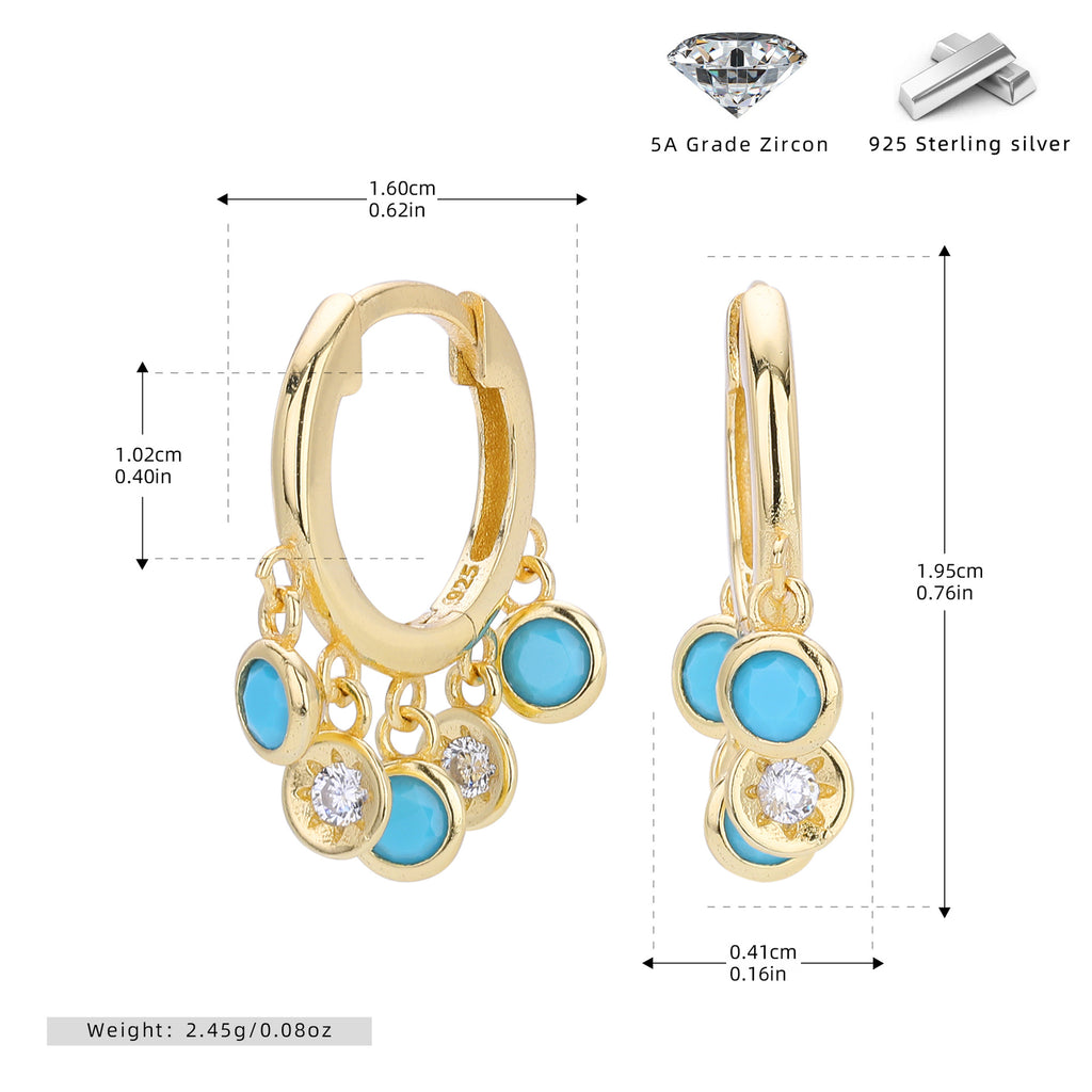 Damen Ohrhänger mit bunten Zirkon-Details Shop Nory