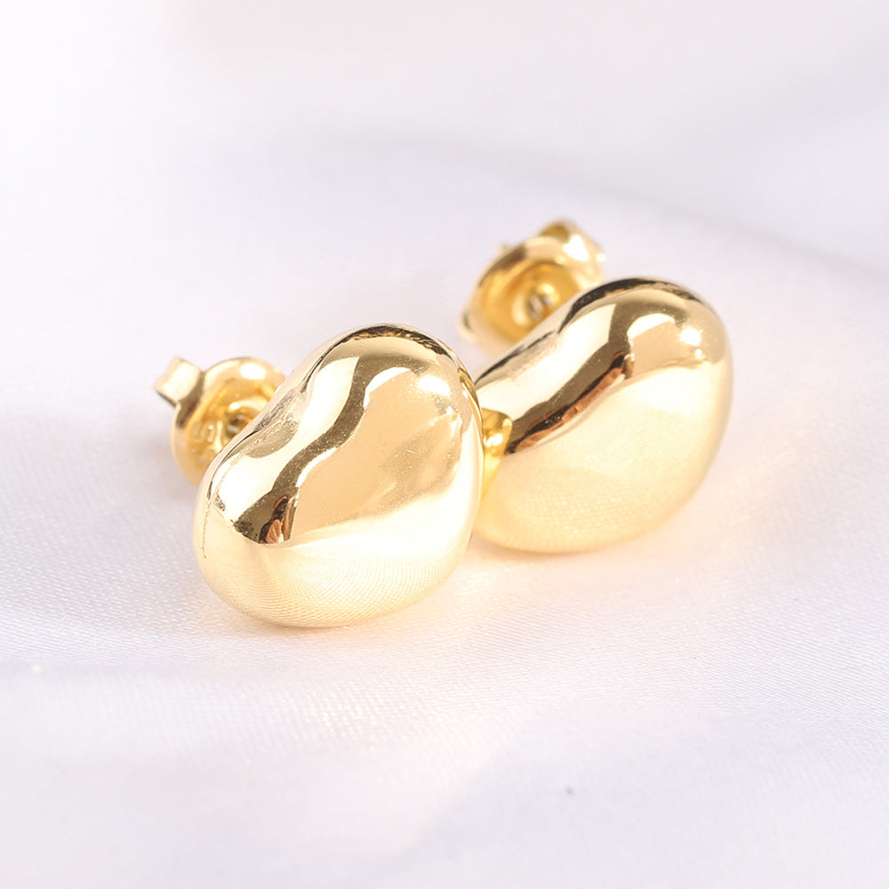 Damen Ohrstecker mit herzförmigem Design und hochglänzender Oberfläche Shop Nory