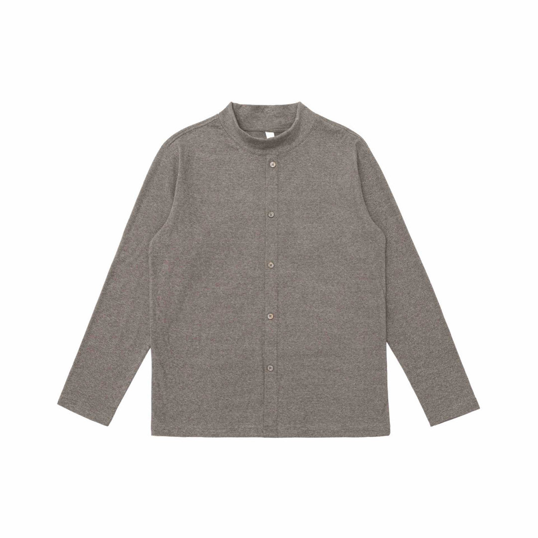 Unisex Feinstrukturierter Knopfcardigan mit Stehkragen Shop Nory