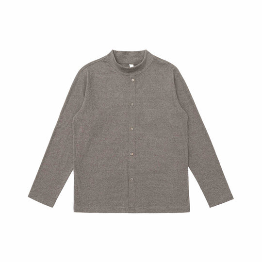 Unisex Feinstrukturierter Knopfcardigan mit Stehkragen Shop Nory