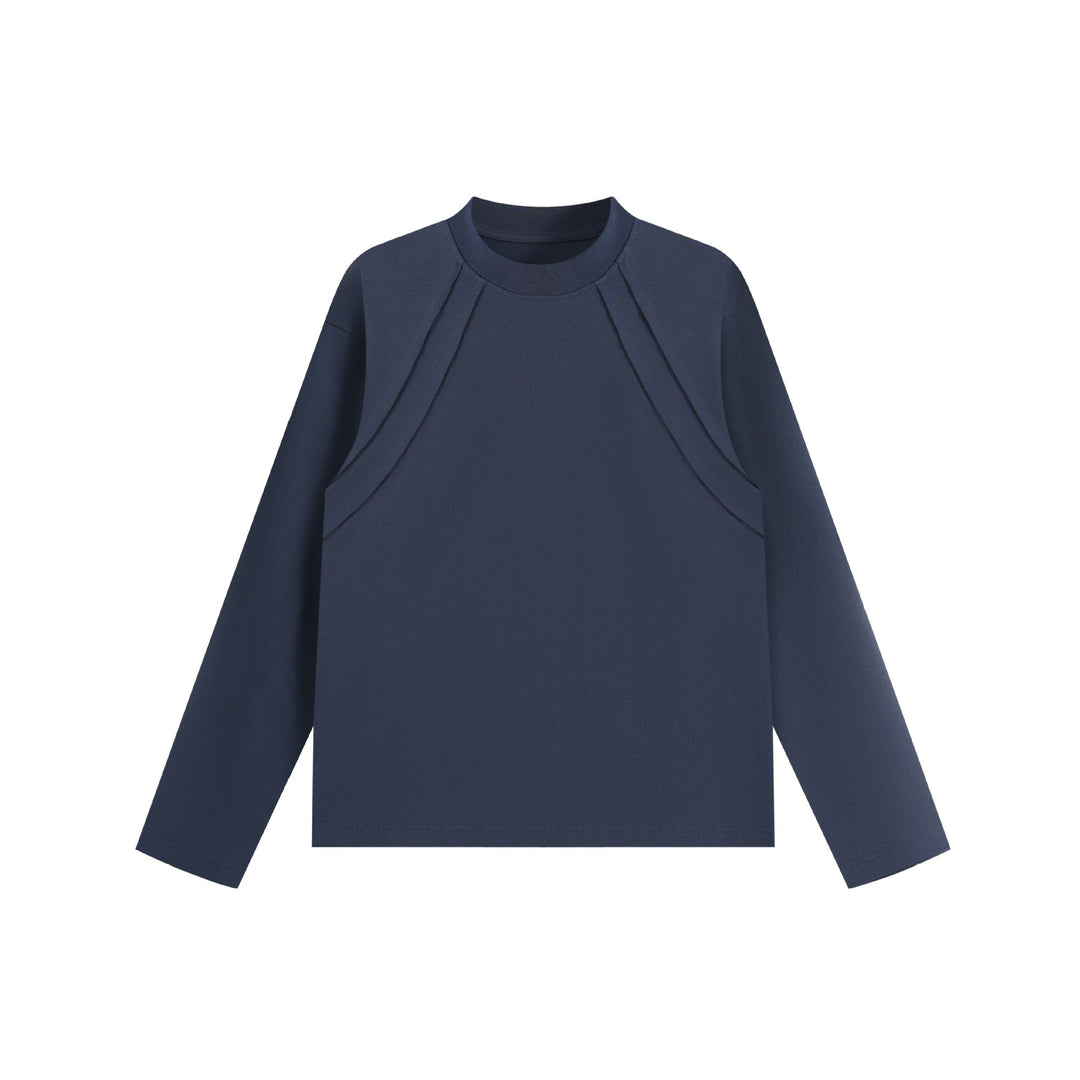 Unisex Oversize‑Sweatshirt mit dekorativer Lagenpasse und Rundhalsausschnitt Shop Nory