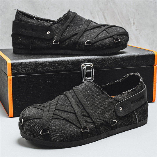 Herren lässige Slipper im Denim-Look mit elastischen Riemen, verstellbarem Fersenriemen und profilierter Gummisohle Shop Nory