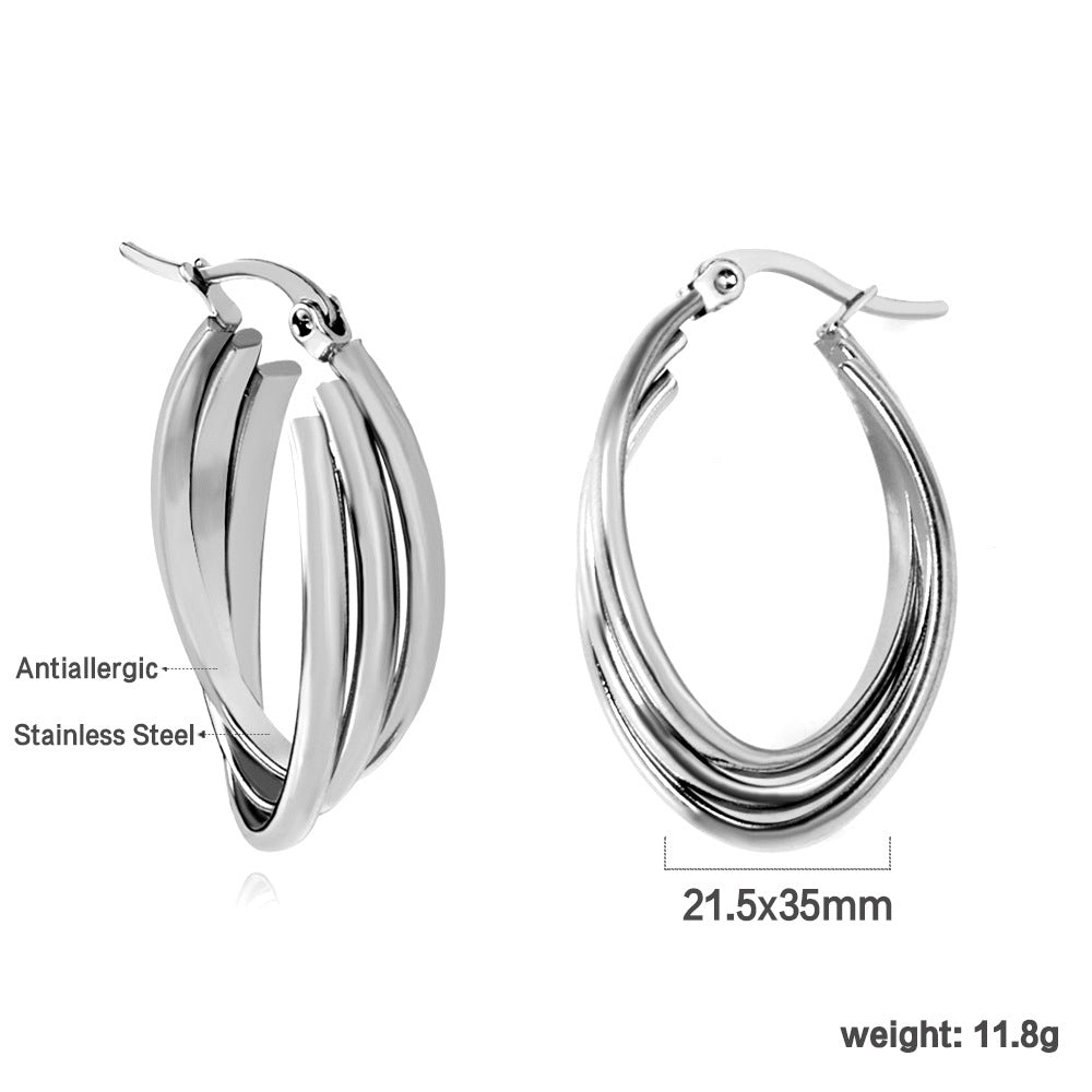 Damen Edelstahl Creolen mit innovativem Bambusdesign Shop Nory