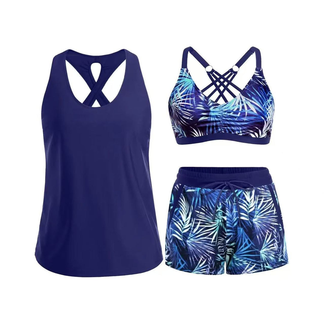 Damen Sport-Badeanzug-Set mit modischem Racerback und Shorts