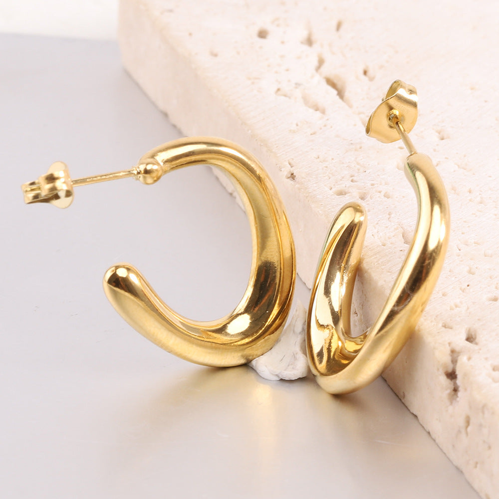 Damen Creolen im modernen, gewundenen Design Shop Nory