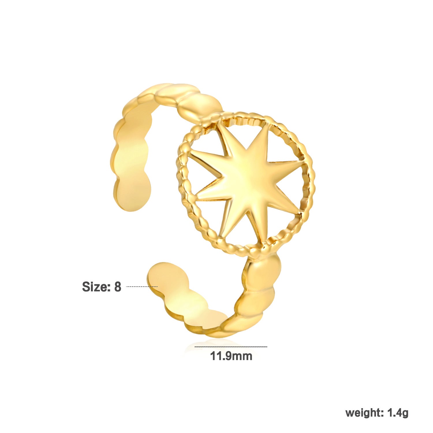 Damen Zierlicher Ring im Pflanzenmotiv Shop Nory