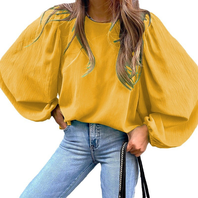Damen Elegante Bluse mit Puffärmeln