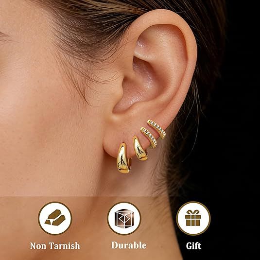 Damen Creolen-Set mit funkelnden Zirkonia und modernem Design Shop Nory