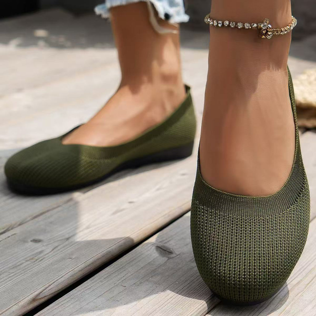 Damen bequeme Textil-Ballerinas im modernen Rippendesign Shopnory