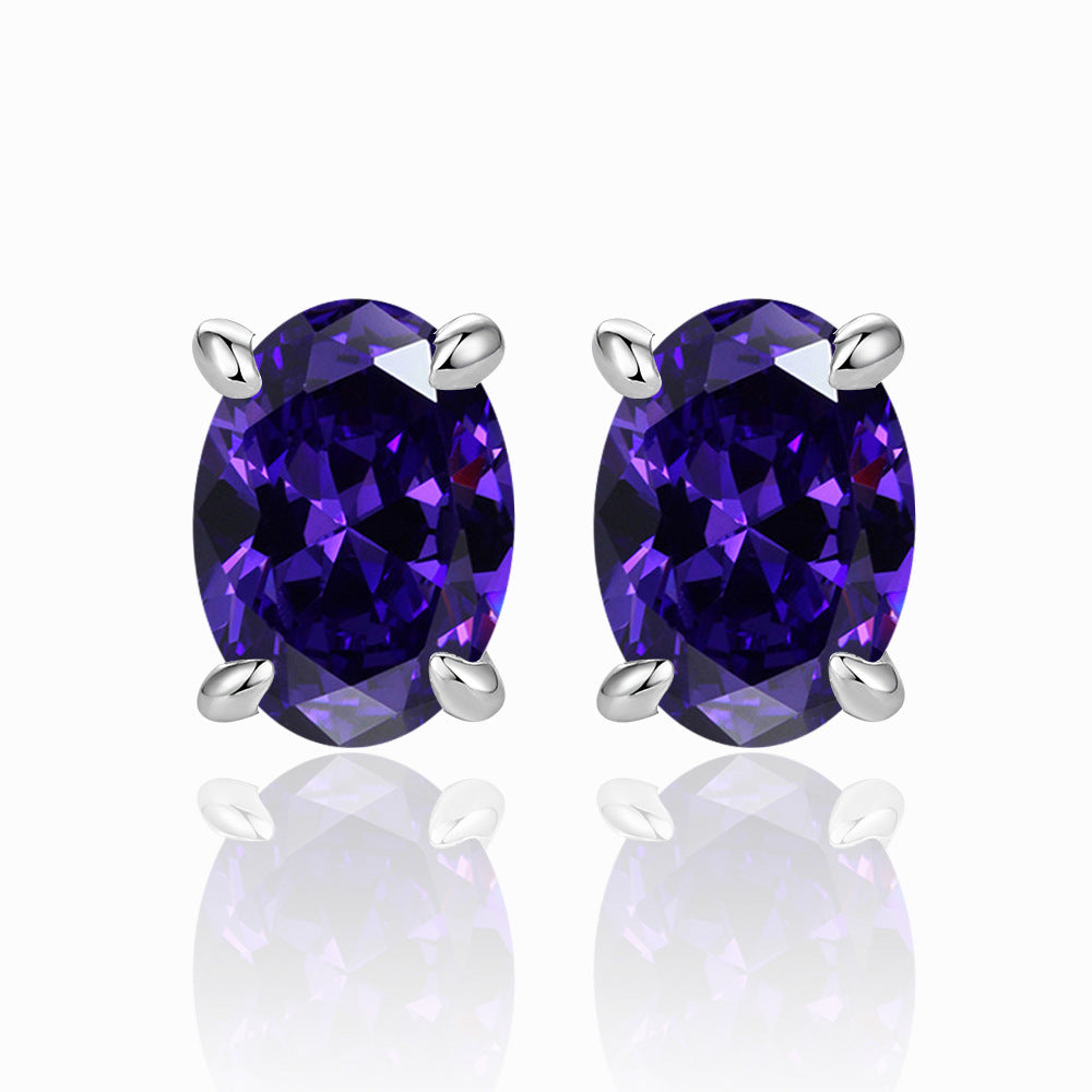 Damen Ohrstecker mit ovalem Zirkonia-Besatz und elegantem Edelstahlrahmen Shop Nory