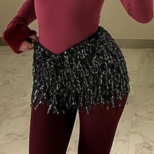 Damen glamouröse Pailletten-Shorts