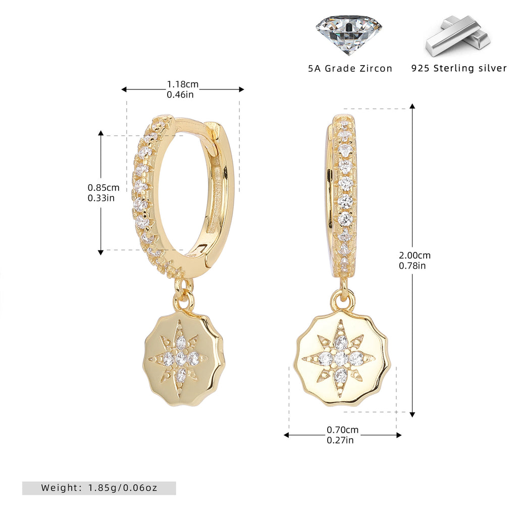 Damen Ohrhänger mit funkelndem Zirkonanhänger aus hochwertigem 925 Sterling Silber Shop Nory