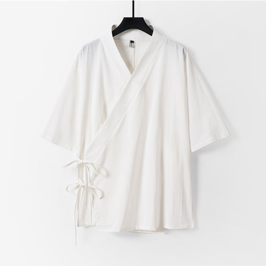Damen Wickel-Kimono-Oberteil mit kurzen Ärmeln und Seitenschnürung Shop Nory