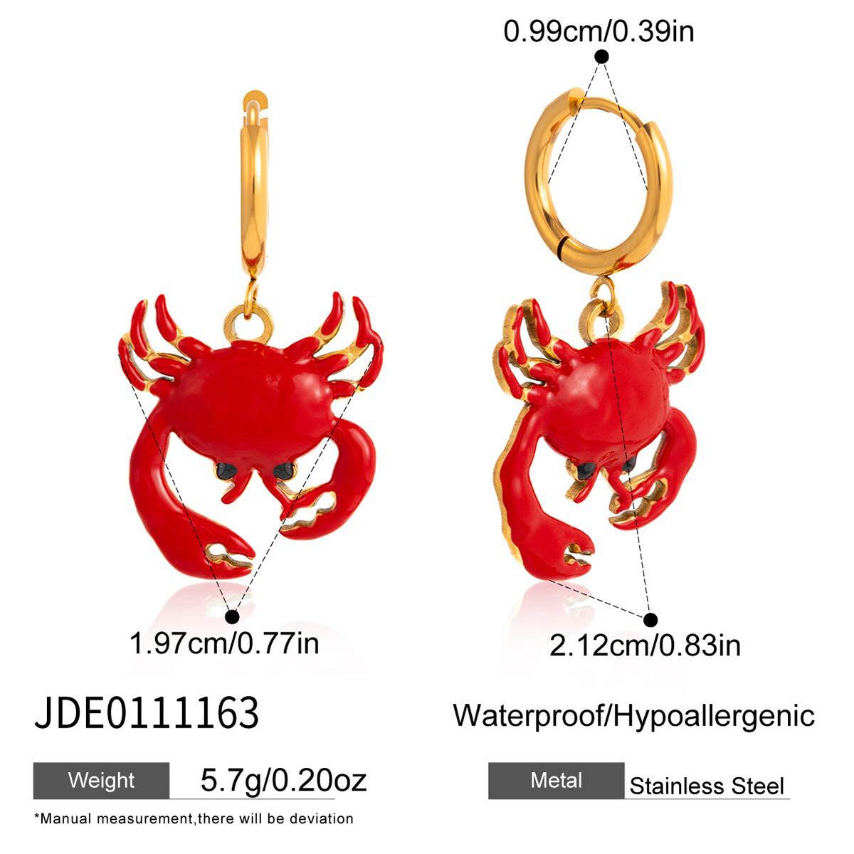 Damen Ohrhänger mit funkelndem Fischschwanz-Design aus hypoallergenem Edelstahl Shop Nory