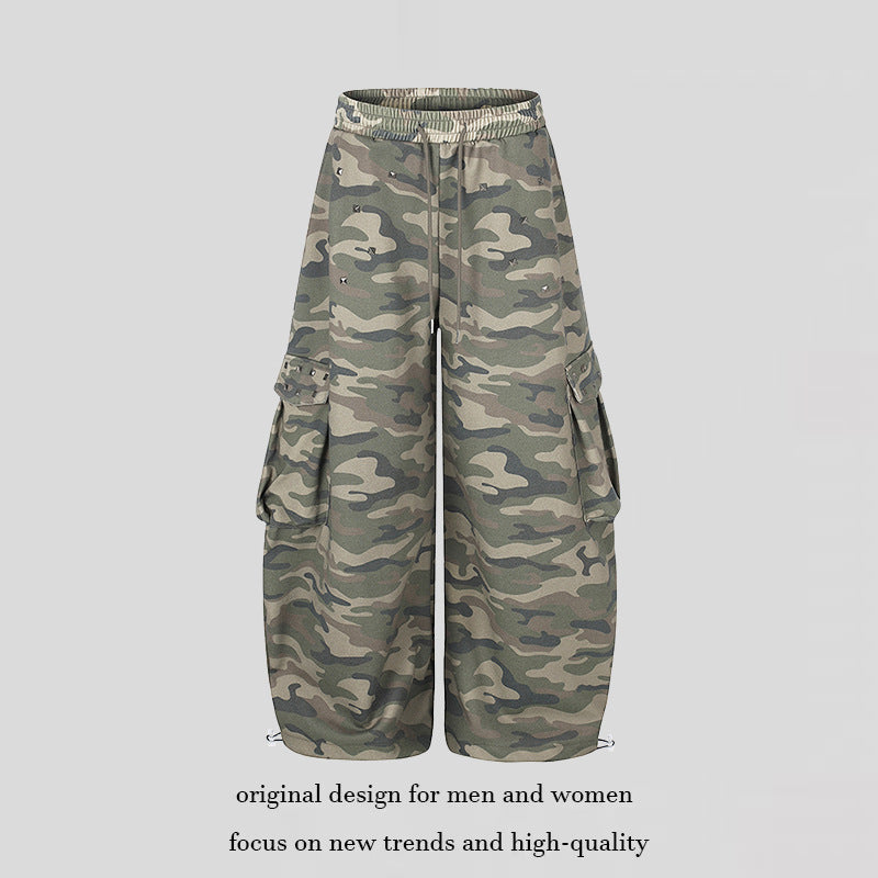 Damen Weite Cargohose im Camouflage-Design mit elastischem Bund und großen Taschen Shop Nory