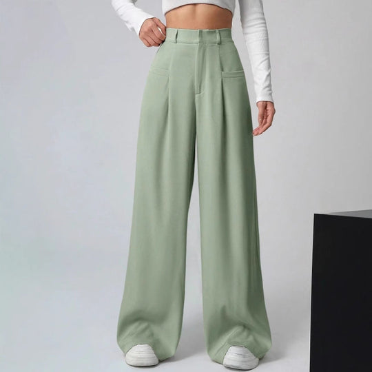 Damen Weite Bundfaltenhose