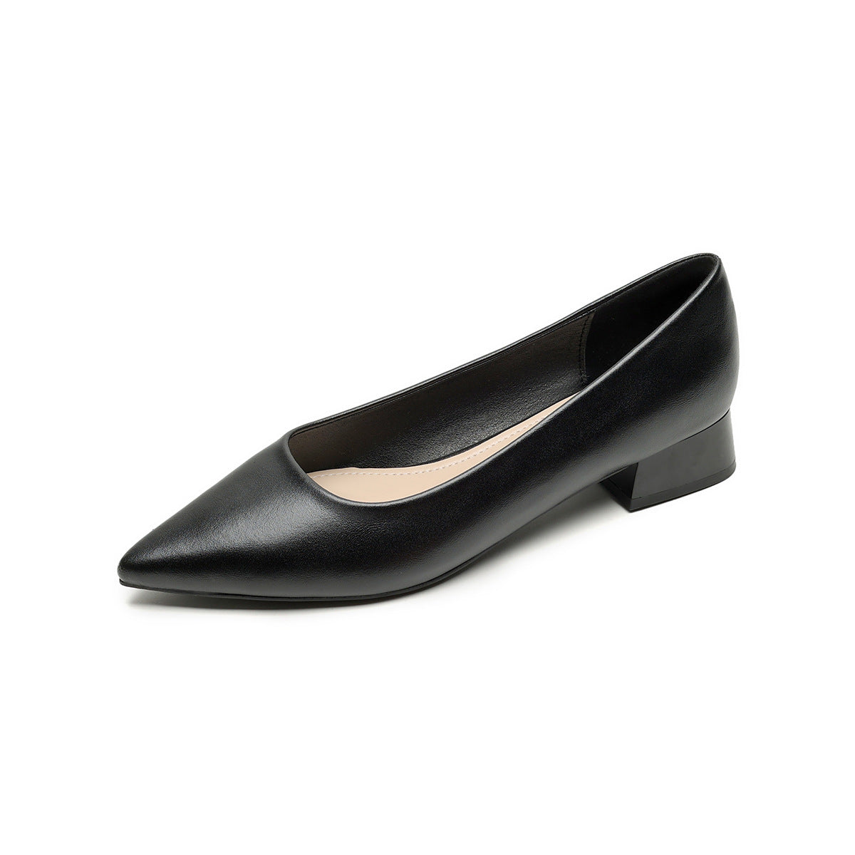 Damen elegante Pumps mit spitzem Zehenbereich und komfortablem Blockabsatz