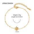 Damen Fußkettchen mit floralen Motiven und funkelndem Zirkonia Shop Nory