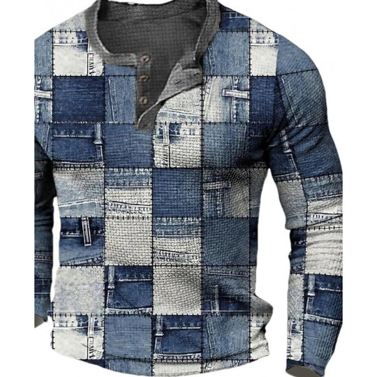 Herren Sportliches Langarmshirt mit Knopfleiste Shop Nory