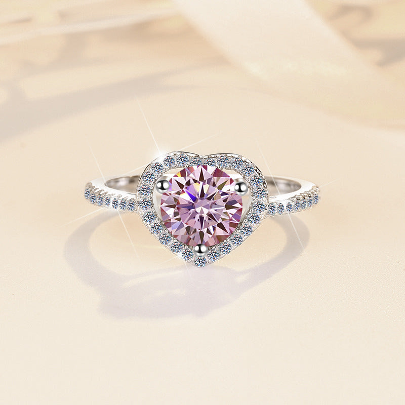 Damen zierlicher Verlobungsring mit funkelndem Herzdesign und glitzerndem Zirkonia Shop Nory
