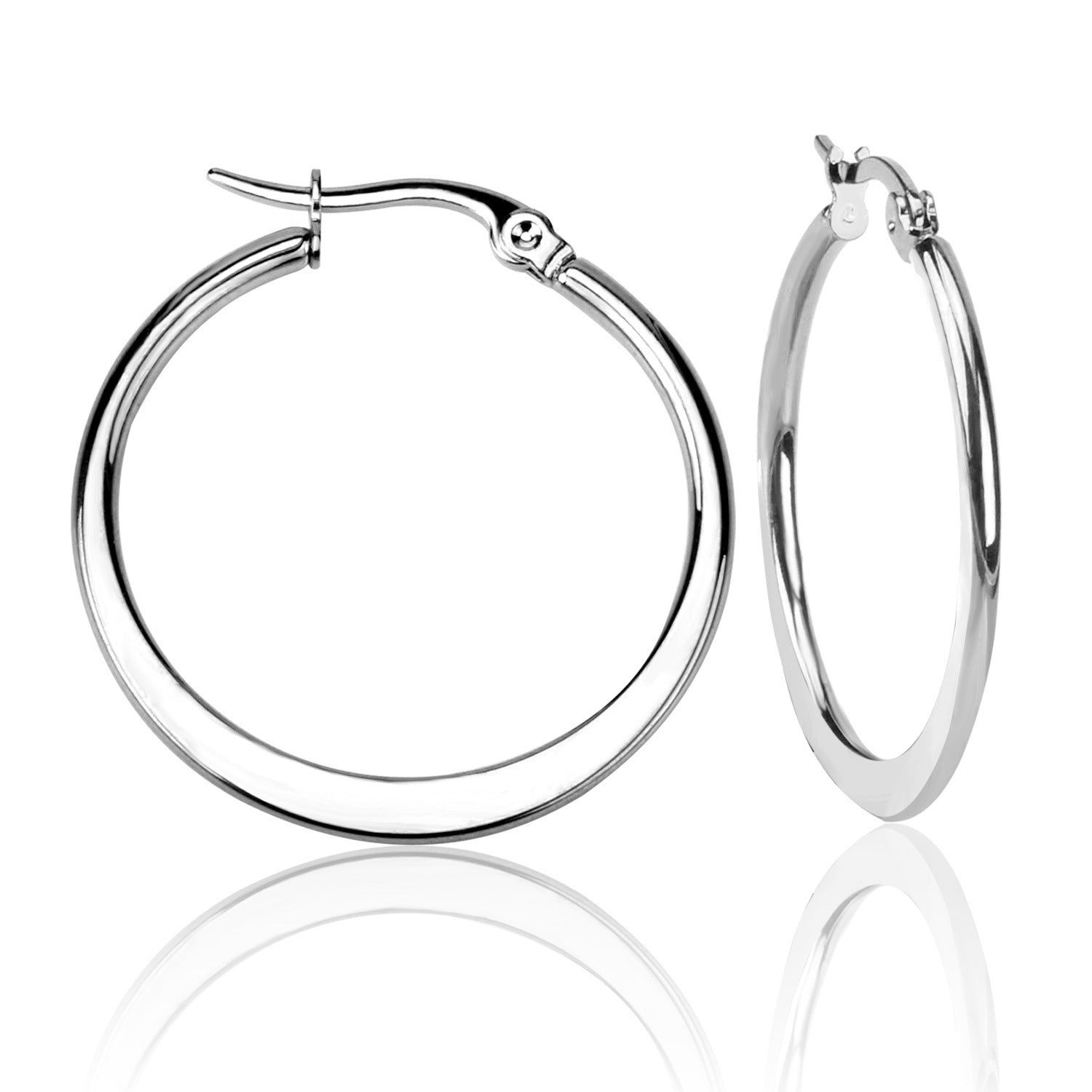 Damen Herzförmige Edelstahl Creolen mit goldplattierter Oberfläche Shop Nory