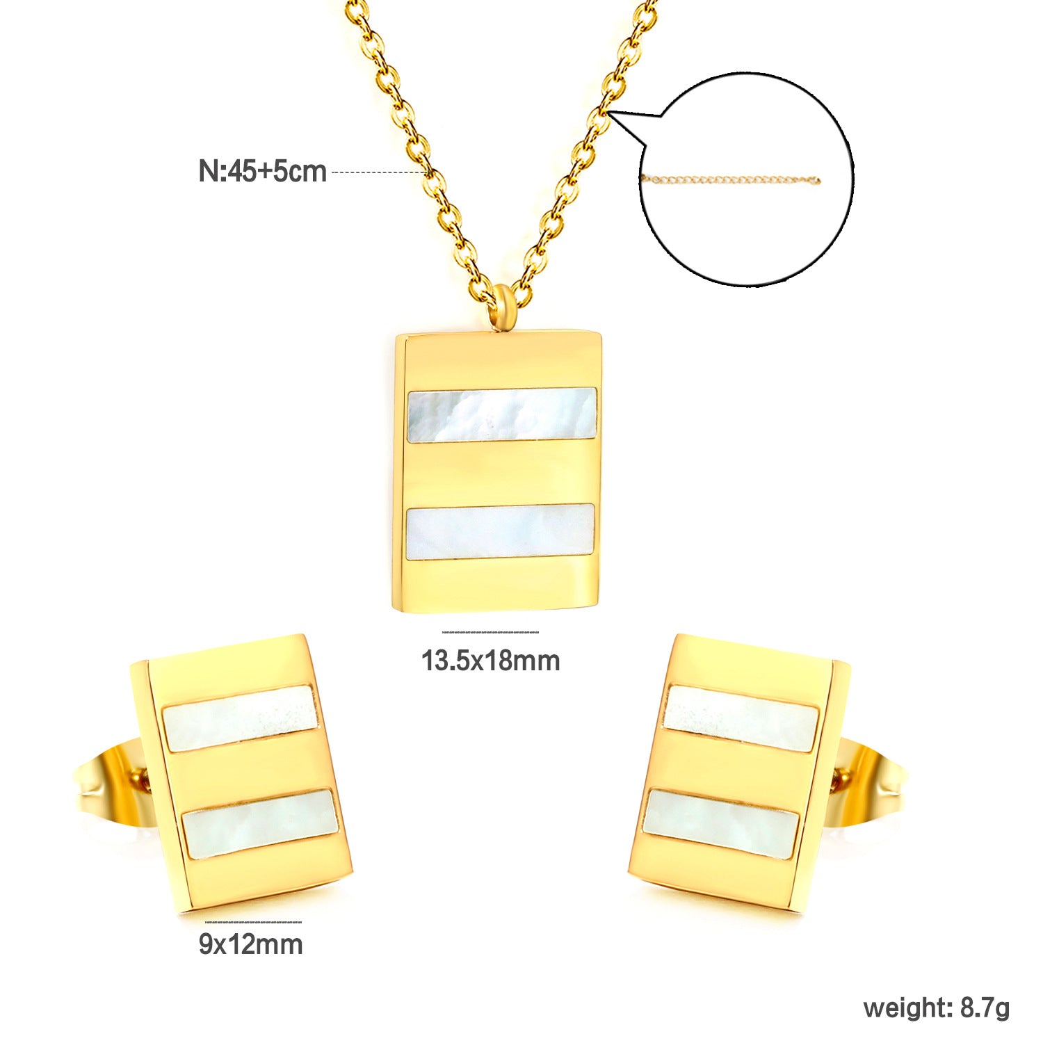 Damen Schmuckset mit Herz-Anhänger und passenden Ohrsteckern Shop Nory