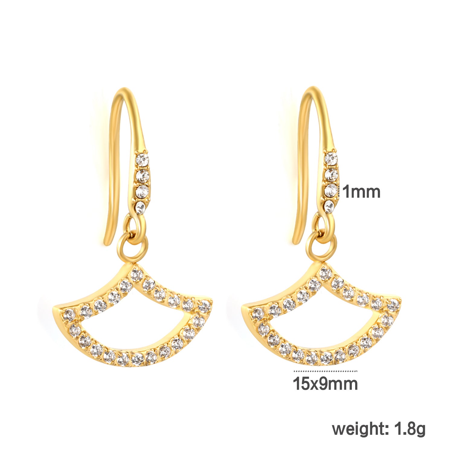 Damen Hängende Ohrringe mit langen Fransen aus goldfarbenem Edelstahl Shop Nory