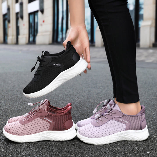 Damen nan leichter Strick-Sneaker mit elastischem Sockeneinstieg, Schnellzug-Schnürung und gedämpfter EVA-Zwischensohle Shop Nory