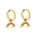 Damen Hängende Ohrstecker mit bunten Regenbogen-Anhängern und goldplattierter Oberfläche Shop Nory