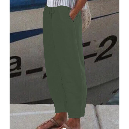 Damen Ankle Harem Hose mit Kordelzug, Seitentaschen und elastischem Knöchelbund Shop Nory