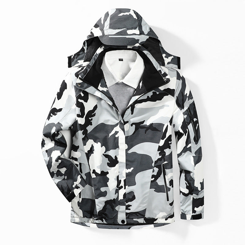 Herren Camouflage-Softshelljacke mit abnehmbarer Kapuze und atmungsaktivem Innenfutter Shop Nory
