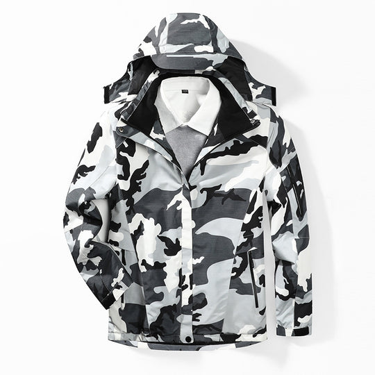 Herren Camouflage-Softshelljacke mit abnehmbarer Kapuze und atmungsaktivem Innenfutter Shop Nory