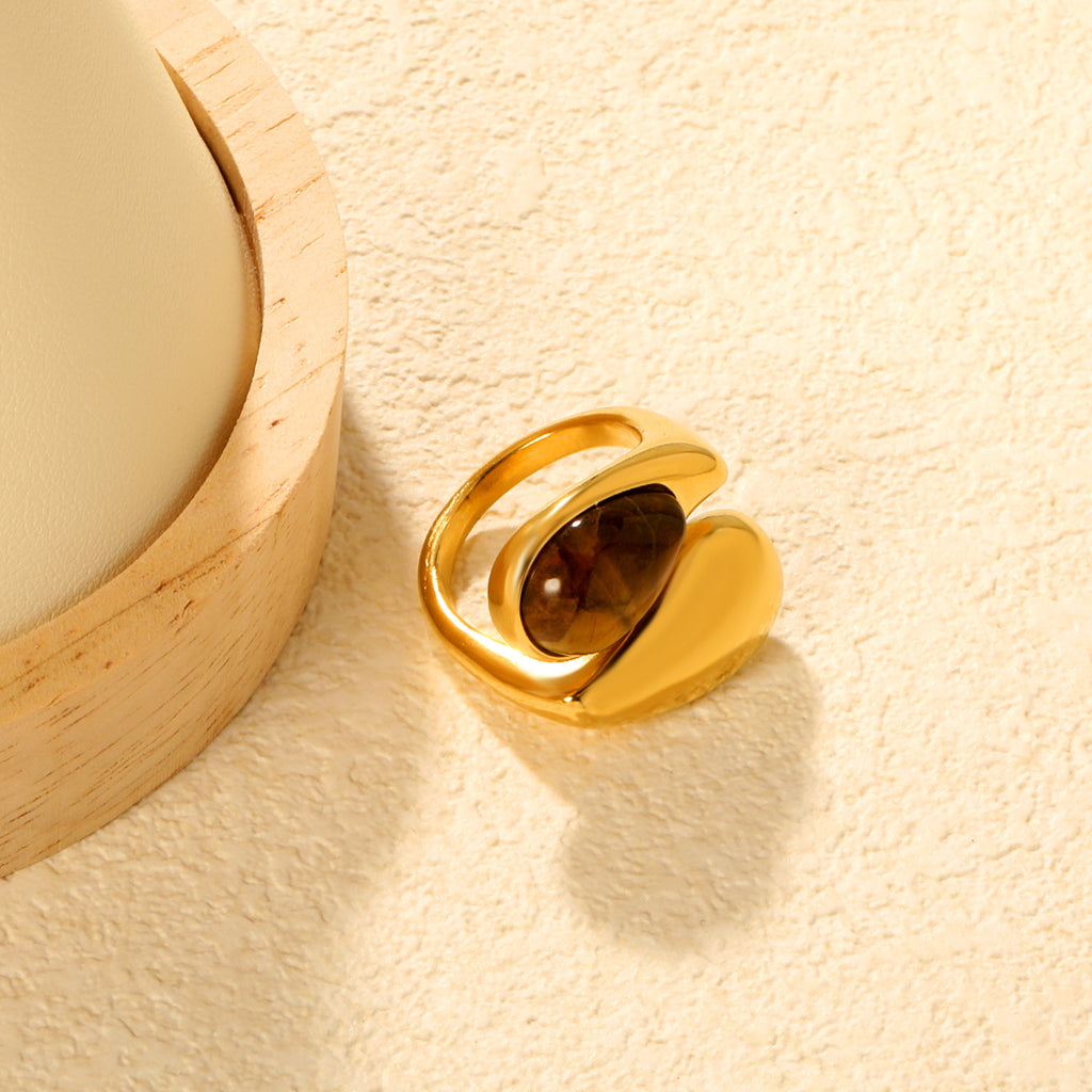 Damen Ring mit elegantem, geschwungenem Design und hochwertigem Zirkonanhänger Shop Nory