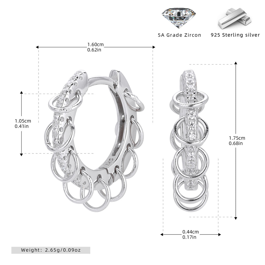 Damen Creolen mit funkelnden Zirkon-Akzenten und elegantem Ringdesign Shop Nory