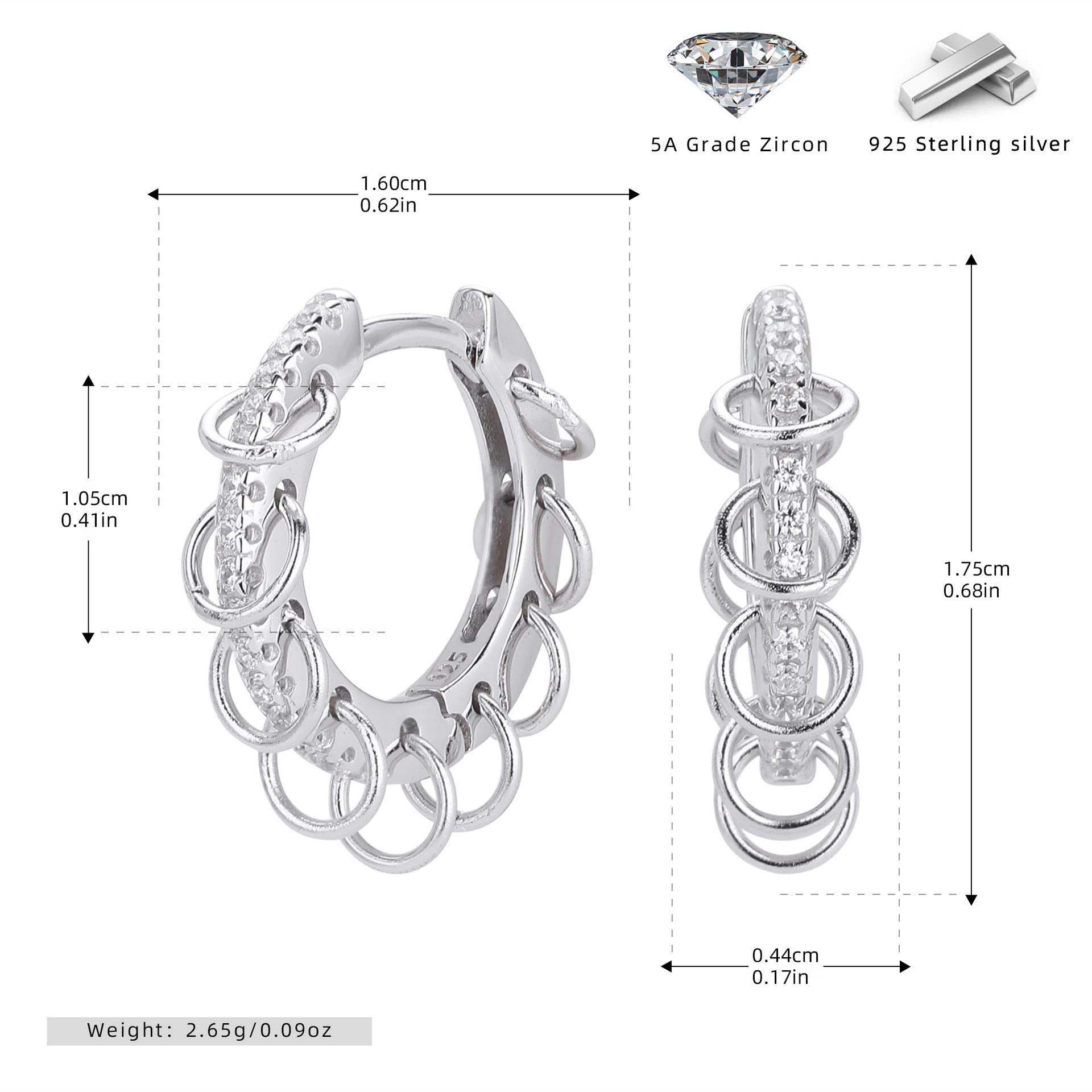 Damen Creolen mit funkelnden Zirkon-Akzenten und elegantem Ringdesign Shop Nory