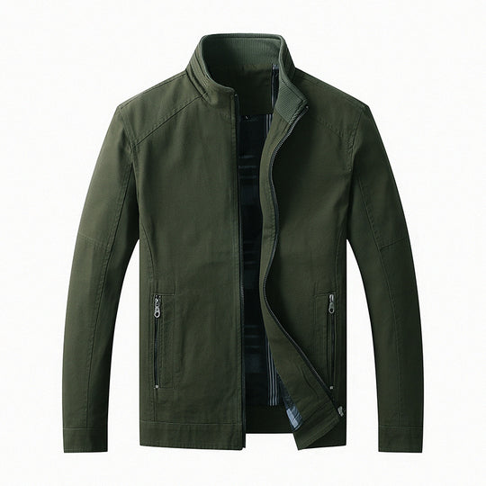 Herren Leichter Canvas-Fieldblouson mit Stehkragen und verdecktem Reißverschluss Shop Nory