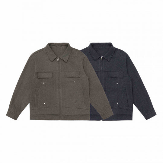 Herren Boxy-Hemdjacke mit Reißverschluss, Brustklappen und aufgesetzten Taschen Shop Nory