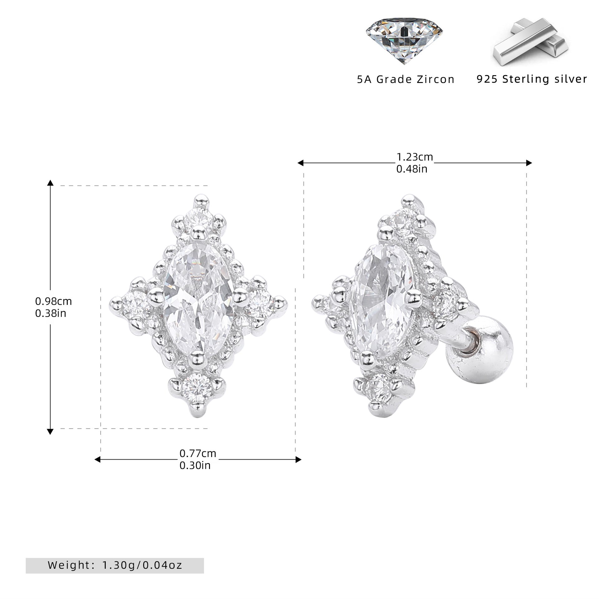 Damen Ohrstecker mit funkelnden Zirkon-Akzenten und hochwertiger 925 Sterlingsilberfassung Shop Nory