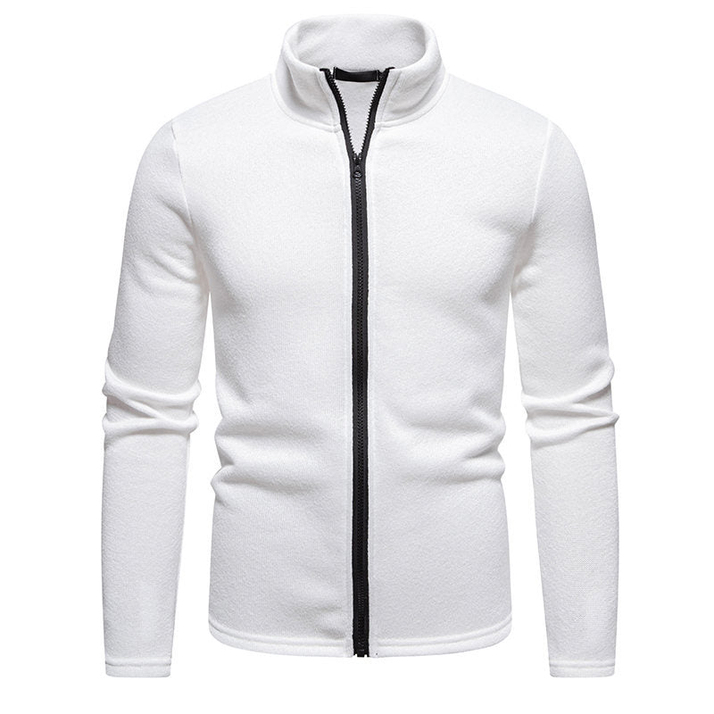 Herren Fleecejacke mit hoher Stehkragen und durchgehendem Reißverschluss
