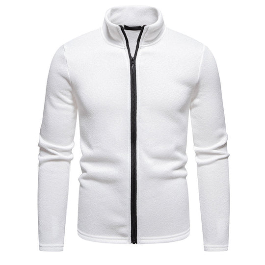 Herren Fleecejacke mit hoher Stehkragen und durchgehendem Reißverschluss