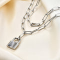 Damen Halskette mit modernem Padlock-Design und robusten Gliederketten Shop Nory