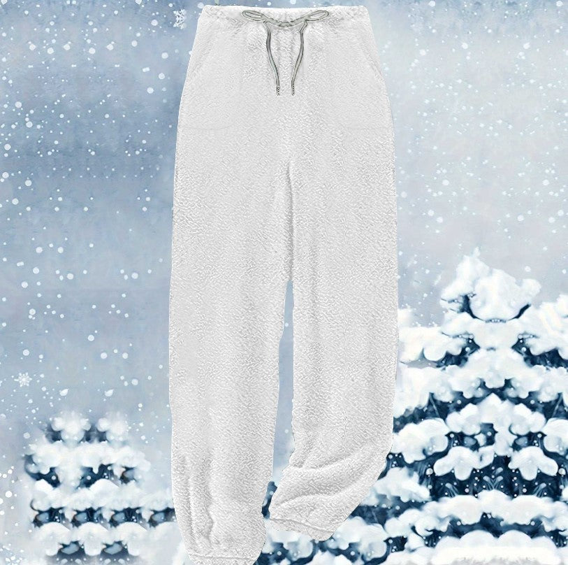 Damen nan kuschelige Sherpa-Fleece Loungehose mit Kordelzug, hoher Taille und elastischen Bündchen Shop Nory