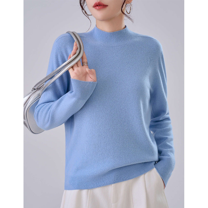 Damen Feiner Feinstrick-Pullover mit kurzem Stehkragen und Kaschmir-Optik Shop Nory