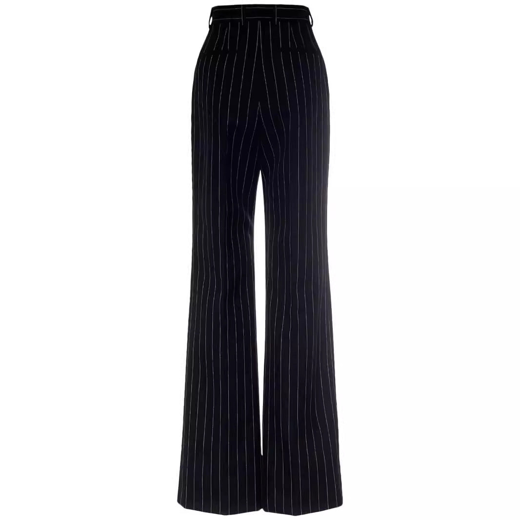 Damen Hochtaillierte weite Nadelstreifen-Hose im Tailoring-Stil Shop Nory